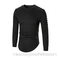 MISYAA Tank Tops for Men Fold Sleeve Muscle Shirt Masculinous Sweatshirt Sport Undershirt Solid Activewear Mens Tops Black B07NCXX5FD